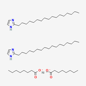 molecular formula C56H106N4NiO4 B12805839 Bis(2-heptadecyl-1H-imidazole-kappaN3)bis(octanoato-kappaO)nickel CAS No. 68912-08-3