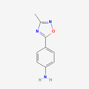 molecular formula C9H9N3O B1280588 4-(3-甲基-1,2,4-噁二唑-5-基)苯胺 CAS No. 76635-31-9