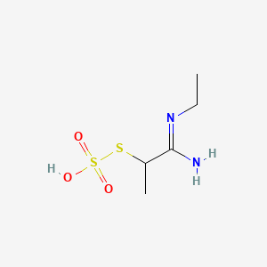 molecular formula C5H12N2O3S2 B12806133 S-(2-(Ethylamino)-2-imino-1-methylethyl) hydrogen thiosulfate CAS No. 3986-22-9