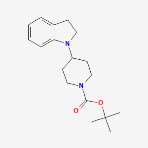 molecular formula C18H26N2O2 B1280634 Tert-butyl 4-(indolin-1-YL)piperidine-1-carboxylate CAS No. 400828-91-3