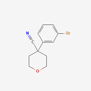 molecular formula C12H12BrNO B1280640 4-(3-Bromophenyl)oxane-4-carbonitrile CAS No. 245439-36-5