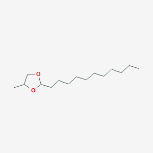 molecular formula C15H30O2 B12806486 4-Methyl-2-undecyl-1,3-dioxolane CAS No. 82925-11-9