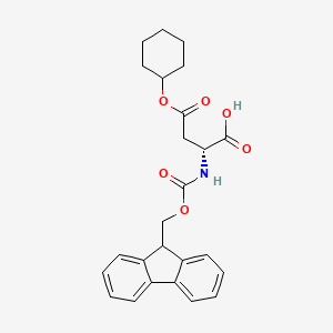 molecular formula C25H27NO6 B12806493 (2R)-4-cyclohexyloxy-2-(9H-fluoren-9-ylmethoxycarbonylamino)-4-oxobutanoic acid 