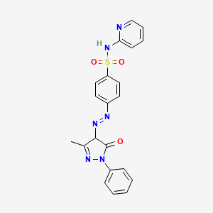 molecular formula C21H18N6O3S B12806507 4-(3-Methyl-5-oxo-1-phenyl-4,5-dihydro-1H-pyrazol-4-ylazo)-N-pyridin-2-ylbenzenesulfonamide CAS No. 29821-97-4
