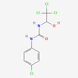 molecular formula C9H8Cl4N2O2 B12806510 N-(4-Chlorophenyl)-N'-(2,2,2-trichloro-1-hydroxyethyl)urea CAS No. 6333-12-6