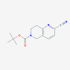 molecular formula C14H17N3O2 B1280652 Tert-butyl 2-cyano-7,8-dihydro-1,6-naphthyridine-6(5H)-carboxylate CAS No. 259809-46-6