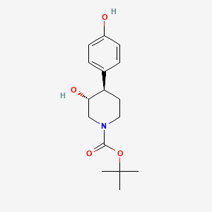 B1280656 (3R,4R)-tert-Butyl 3-hydroxy-4-(4-hydroxyphenyl)piperidine-1-carboxylate CAS No. 1279038-04-8