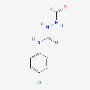 molecular formula C8H8ClN3O2 B12806566 1-Formyl-4-(p-chlorophenyl)semicarbazide CAS No. 102339-00-4