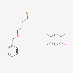 molecular formula C21H28BrIO B12806663 4-Bromobutoxymethylbenzene;1-iodo-2,3,4,5-tetramethylbenzene 