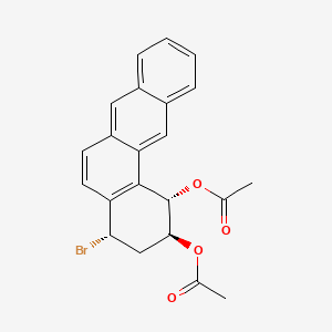 molecular formula C22H19BrO4 B12806718 Benz(a)anthracene-1,2-diol, 4-bromo-1,2,3,4-tetrahydro-, diacetate, (1alpha,2beta,4alpha)- CAS No. 60968-06-1