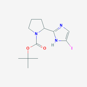 molecular formula C12H18IN3O2 B12806887 tert-butyl 2-(5-iodo-1H-imidazol-2-yl)pyrrolidine-1-carboxylate 
