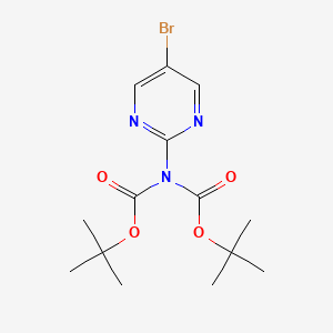 molecular formula C14H20BrN3O4 B1280695 2-[Bis(tert-Butoxycarbonyl)amino]-5-bromopyrimidine CAS No. 209959-33-1
