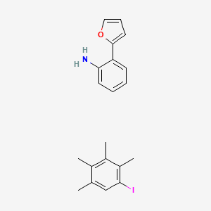 molecular formula C20H22INO B12806959 2-(Furan-2-yl)aniline;1-iodo-2,3,4,5-tetramethylbenzene 