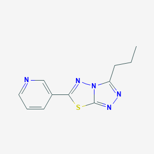 molecular formula C11H11N5S B128073 3-Propyl-6-(3-pyridinyl)[1,2,4]triazolo[3,4-b][1,3,4]thiadiazole CAS No. 151297-69-7