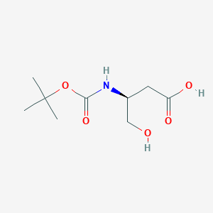 molecular formula C9H17NO5 B1280822 (S)-3-((tert-Butoxycarbonyl)amino)-4-hydroxybutanoic acid CAS No. 83345-44-2