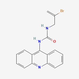 molecular formula C17H14BrN3O B12808676 Urea, 1-(9-acridinyl)-3-(2-bromoallyl)- CAS No. 102613-28-5