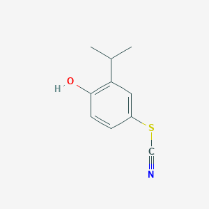 molecular formula C10H11NOS B12808729 4-Hydroxy-3-(propan-2-yl)phenyl thiocyanate CAS No. 6319-41-1