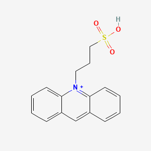 molecular formula C16H16NO3S+ B12808763 3-Acridin-10-ium-10-ylpropane-1-sulfonic acid 
