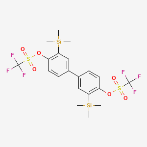 molecular formula C20H24F6O6S2Si2 B1280880 3,3'-Bis(trimethylsilyl)biphenyl-4,4'-diyl Bis(trifluoromethanesulfonate) CAS No. 828282-80-0