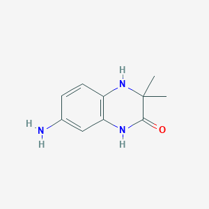 molecular formula C10H13N3O B128089 7-Amino-3,3-dimethyl-3,4-dihydroquinoxalin-2(1H)-one CAS No. 150896-70-1