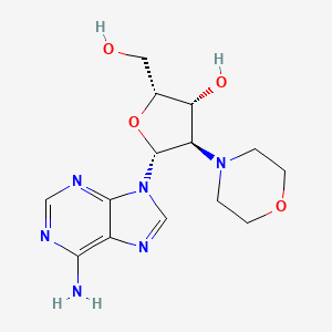 molecular formula C14H20N6O4 B12808943 9H-Purin-6-amine, 9-(2-deoxy-2-(4-morpholinyl)-beta-D-xylofuranosyl)- CAS No. 134934-92-2