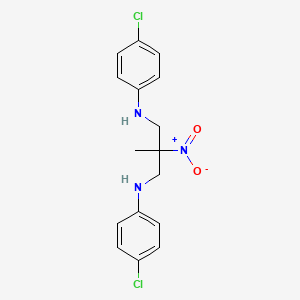 molecular formula C16H17Cl2N3O2 B12809069 (2-(4-Chloroanilino)-1-((4-chloroanilino)methyl)-1-methylethyl)(hydroxy)azane oxide CAS No. 5409-61-0