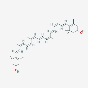 molecular formula C40H56O2 B12809130 4-[(1E,3Z,5Z,7Z,9E,11Z,13E,15Z,17E)-18-(4-hydroxy-2,6,6-trimethylcyclohexen-1-yl)-3,7,12,16-tetramethyloctadeca-1,3,5,7,9,11,13,15,17-nonaenyl]-3,5,5-trimethylcyclohex-3-en-1-ol 