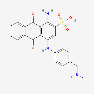 molecular formula C22H19N3O5S B12809135 1-Amino-9,10-dihydro-4-[[4-[(methylamino)methyl]phenyl]amino]-9,10-dioxoanthracene-2-sulphonic acid CAS No. 64135-01-9