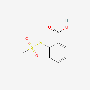molecular formula C8H8O4S2 B12809160 2-((Methyl(dioxido)sulfanyl)thio)benzoic acid CAS No. 37556-50-6