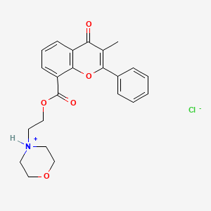 molecular formula C23H24ClNO5 B12809183 Morpholinoethyl 3-methylflavone-8-carboxylate hydrochloride CAS No. 3468-02-8