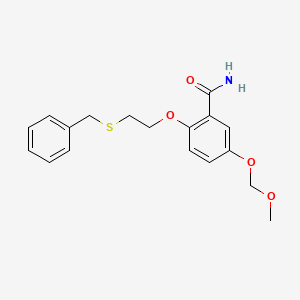 molecular formula C18H21NO4S B12809295 Benzamide, 2-(2-(benzylthio)ethoxy)-5-(methoxymethoxy)- CAS No. 28169-56-4