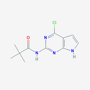 molecular formula C11H13ClN4O B128095 N-(4-Chloro-7H-pyrrolo[2,3-d]pyrimidin-2-yl)-2,2-dimethylpropionamide CAS No. 149765-15-1