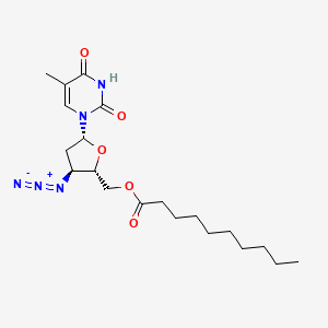 molecular formula C20H31N5O5 B12809507 Thymidine, 3'-azido-3'-deoxy-, 5'-decanoate CAS No. 130683-72-6