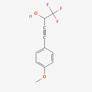molecular formula C11H9F3O2 B12809551 1,1,1-Trifluoro-4-(4-methoxyphenyl)but-3-yn-2-ol CAS No. 89619-11-4