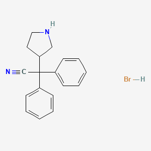 molecular formula C18H19BrN2 B12809571 Diphenyl-2-(pyrrolidin-3-yl)acetonitrile hydrobromide 