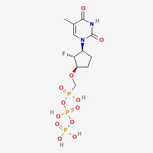 molecular formula C11H18FN2O12P3 B12809654 3'-Diphosphoryl-phosphonate-2'-fluorocyclopentylthymine CAS No. 135444-85-8