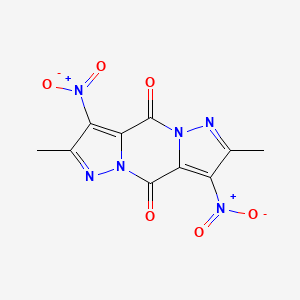 molecular formula C10H6N6O6 B12809765 5,11-dimethyl-4,10-dinitro-1,6,7,12-tetrazatricyclo[7.3.0.03,7]dodeca-3,5,9,11-tetraene-2,8-dione CAS No. 80030-73-5