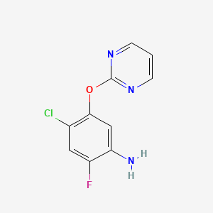 molecular formula C10H7ClFN3O B1280992 4-Chloro-2-fluoro-5-(2-pyrimidinyloxy)aniline CAS No. 213675-94-6