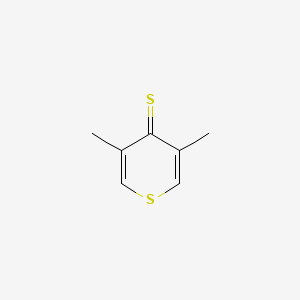 molecular formula C7H8S2 B12810121 3,5-Dimethyl-4H-thiopyran-4-thione CAS No. 18542-87-5