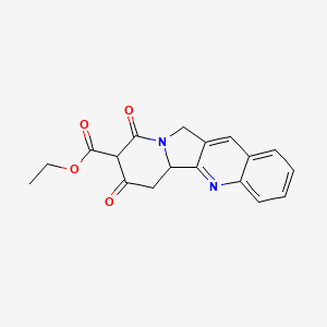 molecular formula C18H16N2O4 B12810248 Ethyl 7,9-dioxo-5b,6,7,8,9,11-hexahydroindolizino(1,2-b)quinoline-8-carboxylate CAS No. 32889-86-4