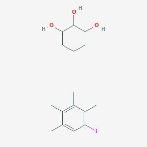 molecular formula C16H25IO3 B12810325 Cyclohexane-1,2,3-triol;1-iodo-2,3,4,5-tetramethylbenzene 