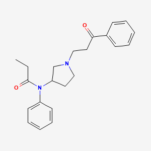 molecular formula C22H26N2O2 B12810462 N-(1-(2-Benzoylethyl)-3-pyrrolidinyl)propionanilide CAS No. 21787-48-4