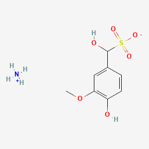 molecular formula C8H13NO6S B12810541 azane;hydroxy-(4-hydroxy-3-methoxyphenyl)methanesulfonic acid CAS No. 68083-34-1