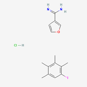 molecular formula C15H20ClIN2O B12811309 Furan-3-carboximidamide;1-iodo-2,3,4,5-tetramethylbenzene;hydrochloride 