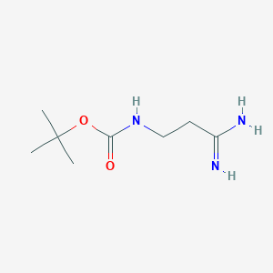 molecular formula C8H17N3O2 B1281131 Tert-butyl (3-amino-3-iminopropyl)carbamate CAS No. 77172-36-2