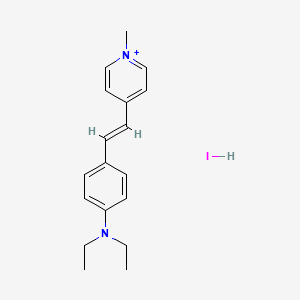 molecular formula C18H24IN2+ B12811468 N,N-diethyl-4-[(E)-2-(1-methylpyridin-1-ium-4-yl)ethenyl]aniline;hydroiodide 