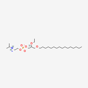 molecular formula C26H56NO6P B12811486 Phosphoric acid, mono(2-ethoxy-3-(hexadecyloxy)propyl) mono(2-((1-methylethyl)amino)ethyl) ester CAS No. 128723-54-6