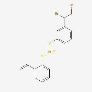 molecular formula C16H14Br2PtS2 B12811498 Platinum, (2-(1,2-dibromoethyl)benzenethiolato)(2-(eta2-ethenyl)benzenethiolato-S)- CAS No. 73381-15-4