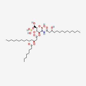 molecular formula C42H80NO13P B12811571 D-Glucose, 2-deoxy-2-((3-hydroxy-1-oxotetradecyl)amino)-, 4-(dihydrogen phosphate) 3-(3-((1-oxooctyl)oxy)tetradecanoate), (2(R),3(R))- CAS No. 125034-34-6