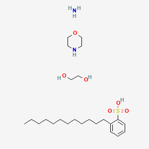 molecular formula C24H48N2O6S B12811667 Azane;2-dodecylbenzenesulfonic acid;ethane-1,2-diol;morpholine 